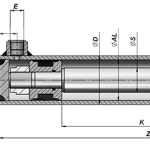 HHSF kettős működésű hidraulikus munkahenger Ø40/20 – 200 mm löket – 2